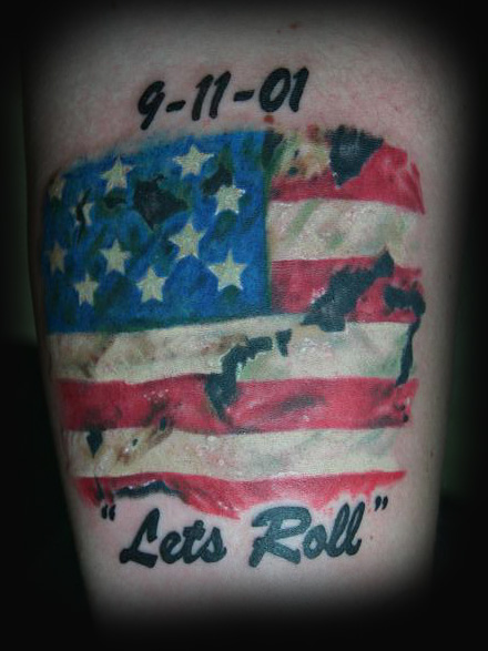 Tattoos - Sptember 11th Memorial Flag - 28273